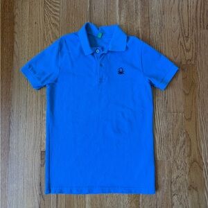 Kids United Colors Of Benetton Slim Polo Shirt, Blue, Size XL (10/11)